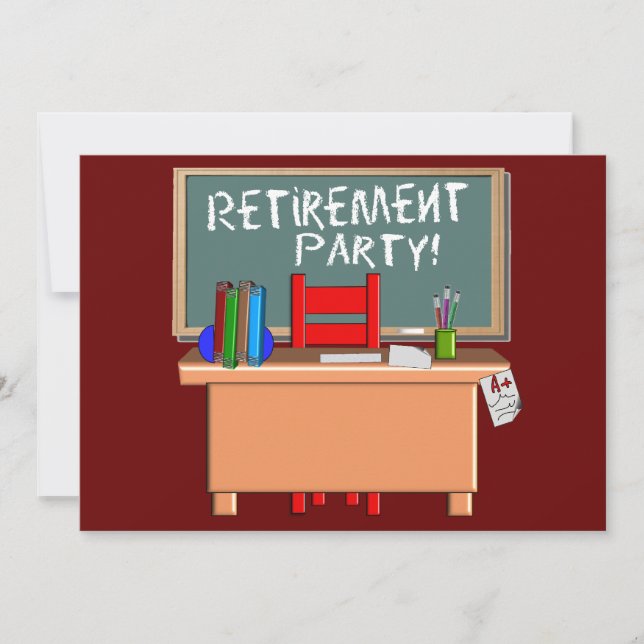 Teachers Customisable Retirement Party Invitations (Front)