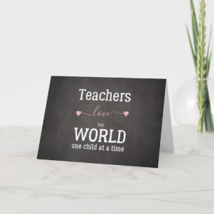 Teachers cute Happy Valentine's Day chalkboard Holiday Card