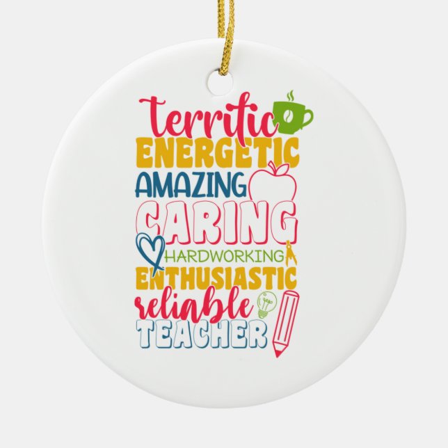 Teacher's Day Amazing Caring Teacher Ceramic Ornament (Front)
