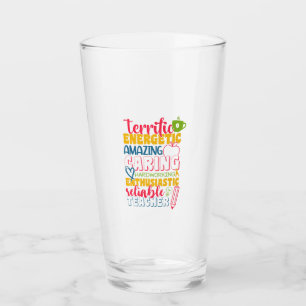 Teacher's Day Amazing Caring Teacher Glass