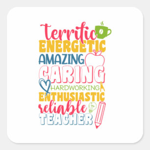 Teacher's Day Amazing Caring Teacher Square Sticker