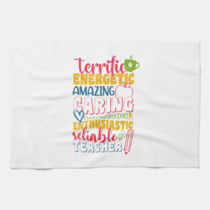 Teacher's Day Amazing Caring Teacher Tea Towel