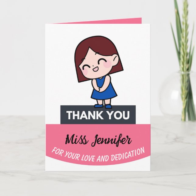 Teacher's Day Card, Personalised Appreciation Card (Front)