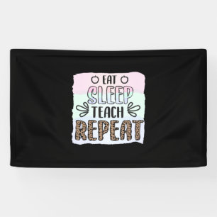 Teacher's Day Eat Sleep Teachs Repeat Banner