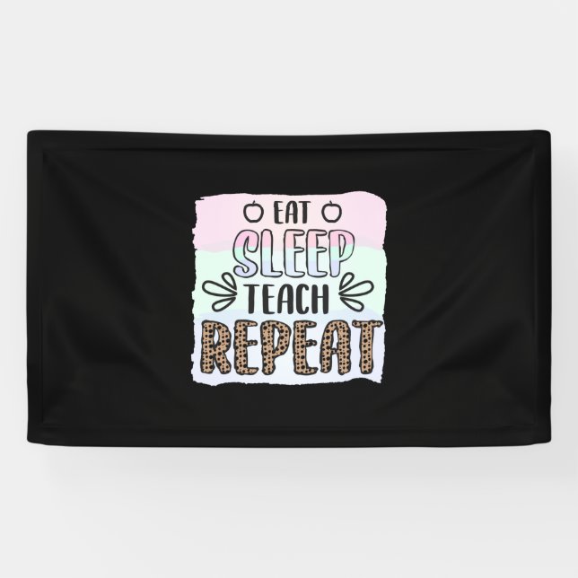 Teacher's Day Eat Sleep Teachs Repeat Banner (Horizontal)