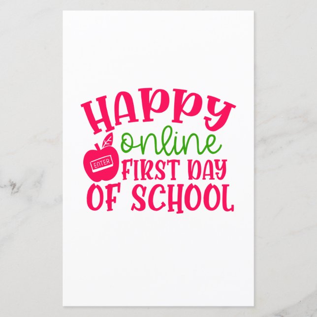 Teacher's Day Happy Online First Day Of School (Front)