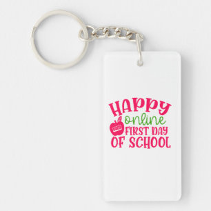 Teacher's Day Happy Online First Day Of School Key Ring