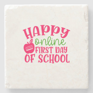Teacher's Day Happy Online First Day Of School Stone Coaster