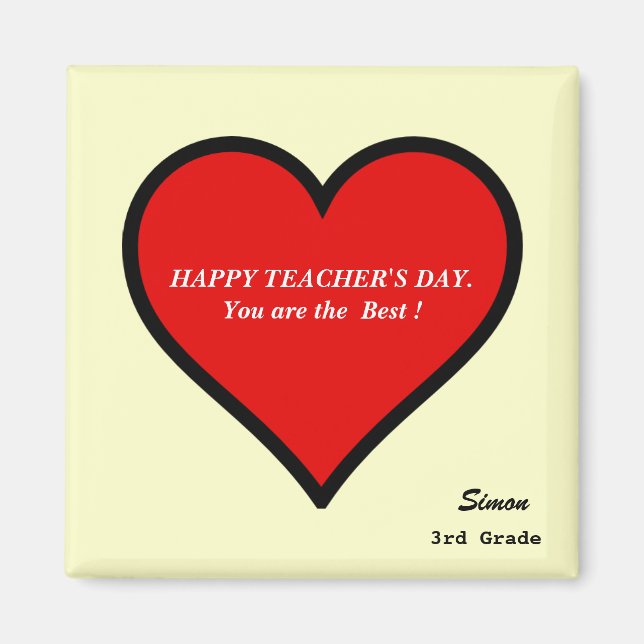 Teacher's Day Magnet (Personalise) (Front)