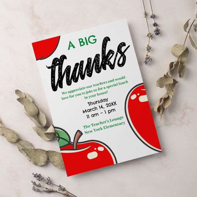 Teachers Day | Teacher Appreciation Big Thanks Invitation (Creator Uploaded)