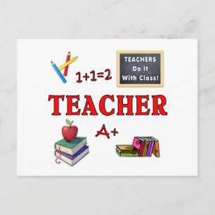 Teachers Do It With Class Postcard