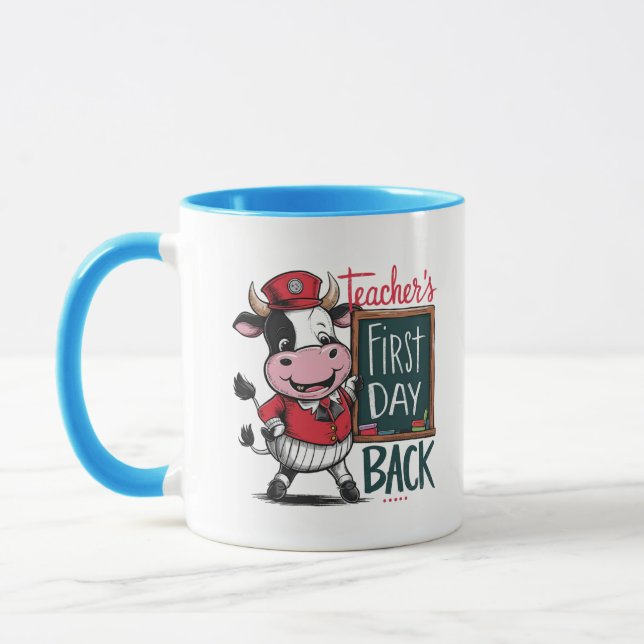 teacher's first day back. back to school design mug (Left)