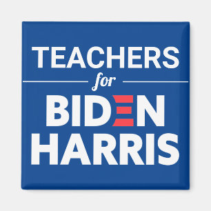 Teachers for Biden Harris Custom Text Blue Magnet