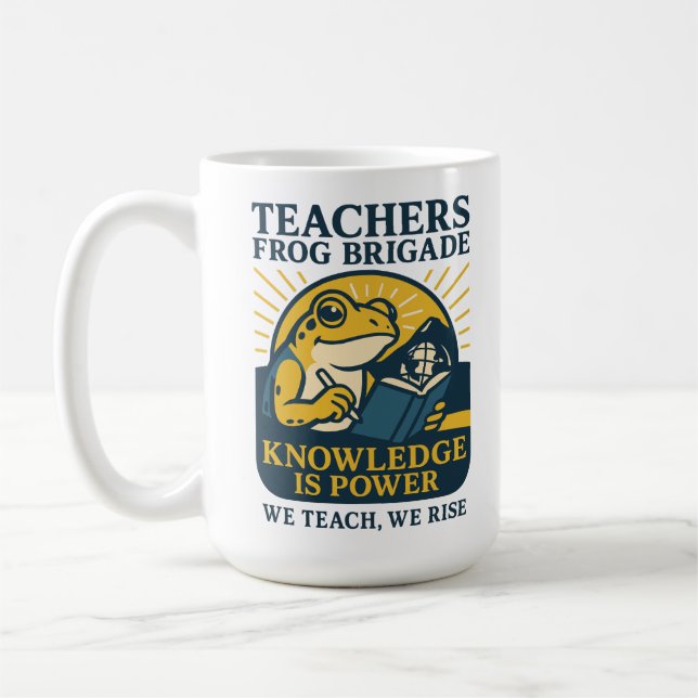 Teachers Frog Brigade – Knowledge Is Power Coffee Mug (Left)