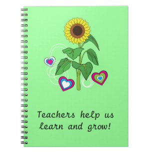 Teachers Gift Sunflower Notebook