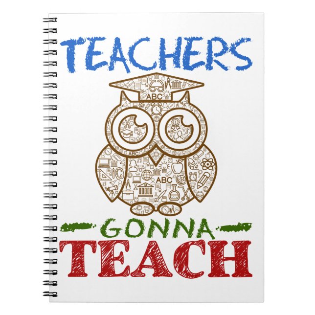 Teachers Gonna Teach Cute Owl Notebook (Front)