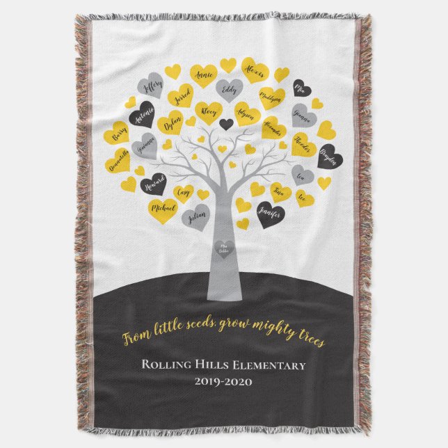TEACHERS GRADUATION CLASS STUDENT GIFT Memory Throw Blanket (Front Vertical)