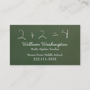 Teacher's Green Chalk Board Business Card