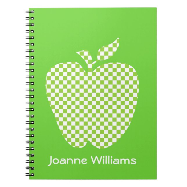 Teacher's Green Checked Apple Notebook (Front)