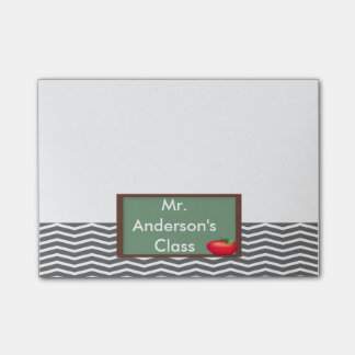 Teachers Grey Chevron Chalkboard Post-it® Notes