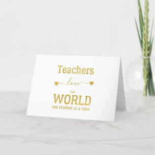 Teachers Happy Valentine's Day quote gold script Holiday Card