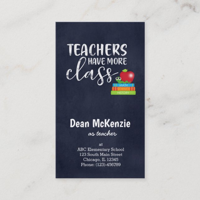Teachers have more class business card (Front)