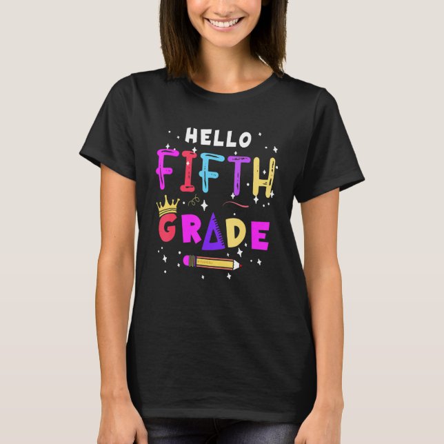 Teachers Hello Fifth Grade Girls Back To School 5t T-Shirt (Front)