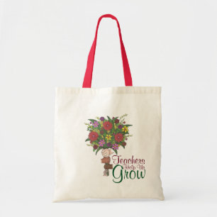 Teachers Help Us Grow Flower Bouquet Gift Tote Bag