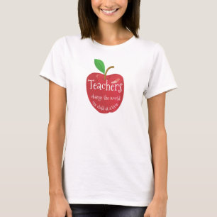 Teachers inspirational single red apple quote T-Shirt