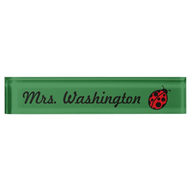 Teacher's Ladybug Desk Nameplate Gift Present (Front)