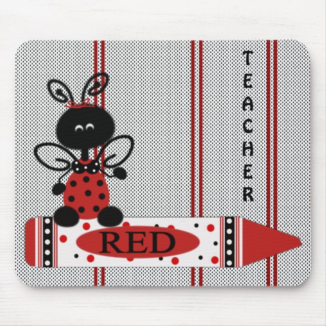 Teacher's Ladybug With Colour Mouse Pad (Front)