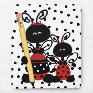Teacher's Ladybug With Pencil Mouse Pad