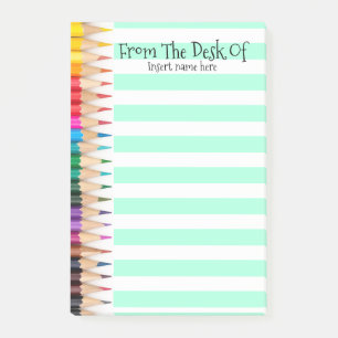Teachers lined pencils to do list desktop name post-it notes