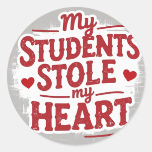 Teachers love students classic round sticker