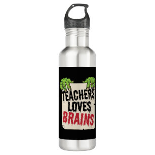 Teachers Loves Brains Funny Halloween Teacher Shir 710 Ml Water Bottle