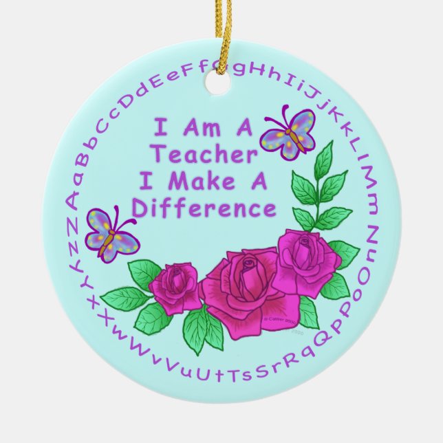 Teachers Make Difference Ceramic Tree Decoration (Front)