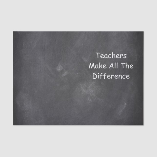 Teachers Make Difference Chalkboard Design Gift Tissue Paper (Front)