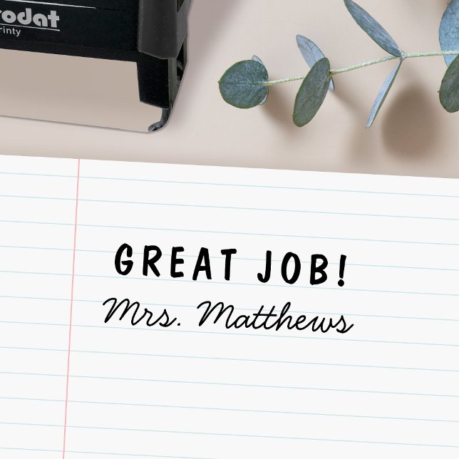 Teacher's Name | Great Job Words of Encouragement Self-inking Stamp (Creator Uploaded)