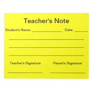 Teacher's Note Notepad (Yellow)