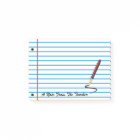 Teacher's Notebook Paper Post-It Note Pad