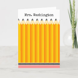 Teacher's Pencil Thank You Card