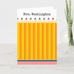 Teacher's Pencil Thank You Card