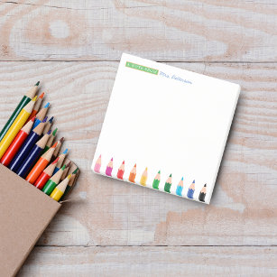 Teachers Personalised Colour Pencil Post-it Notes