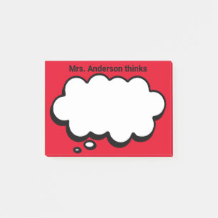 Teacher's Personalised thinking bubble Post-it Not Post-it Notes