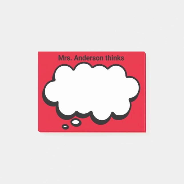 Teacher's Personalised thinking bubble Post-it Not Post-it Notes (Front)