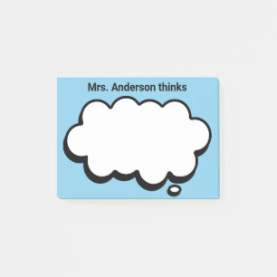 Teacher's Personalised thinking bubble Post-it Notes