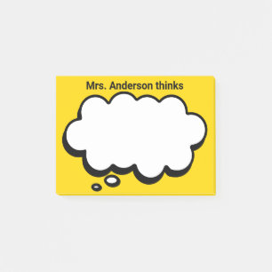 Teacher's Personalised thinking bubble Post-it Notes
