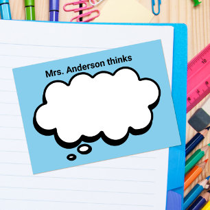 Teacher's Personalised thinking bubble Post-it Notes