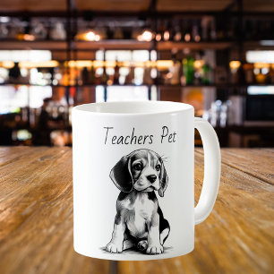 Teachers Pet=Drawing of Beagle Coffee Mug