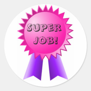 Teacher's Pink and Purple Ribbon Award Stickers